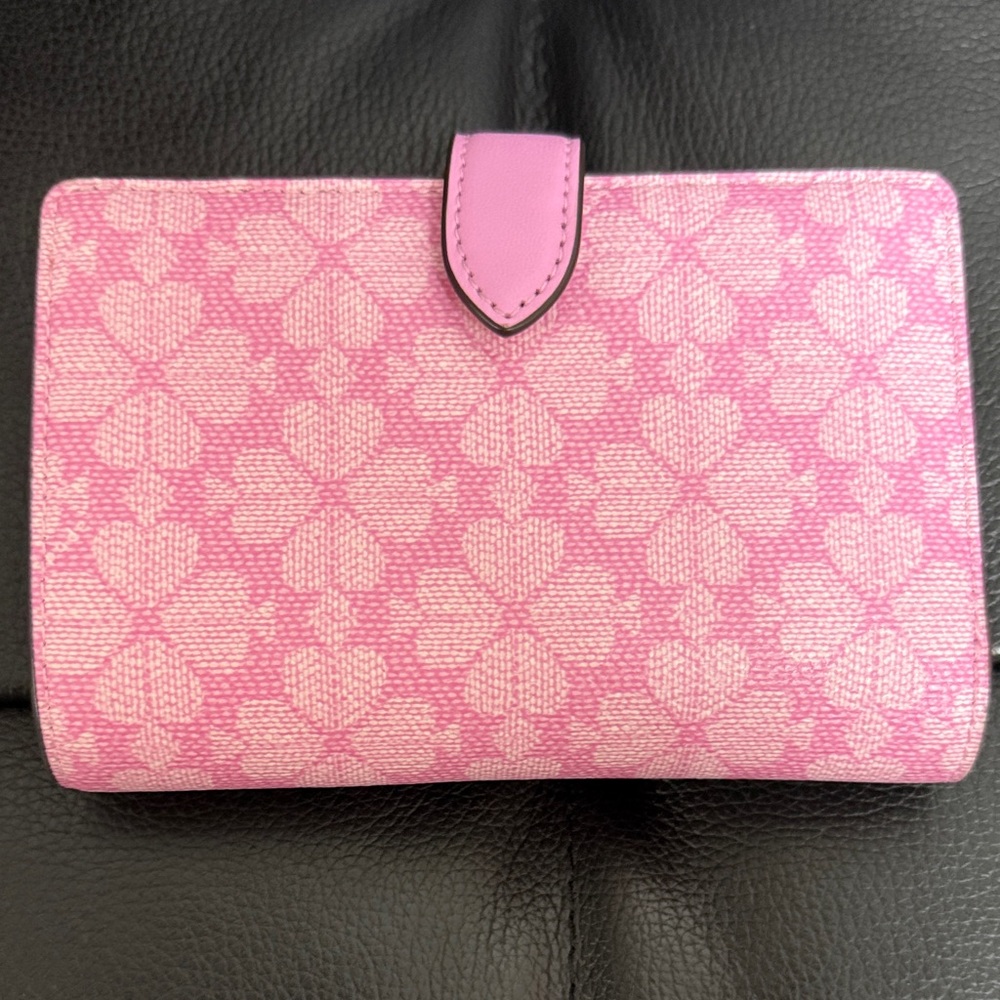 Kate Spade Pink Floral Pattern Spade Wallet - Picture 2 of 15